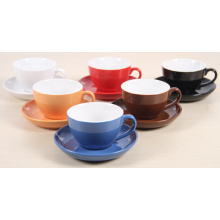 Haonai solid color ceramic/bone china coffee cup set coffee set ceramic coffee set with matching saucer